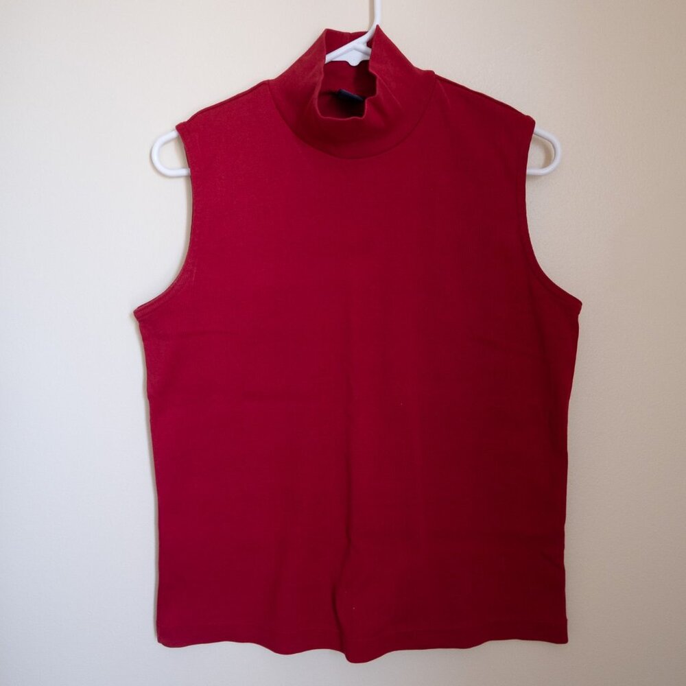 Vintage Lands' End red sleeveless mockneck tank top